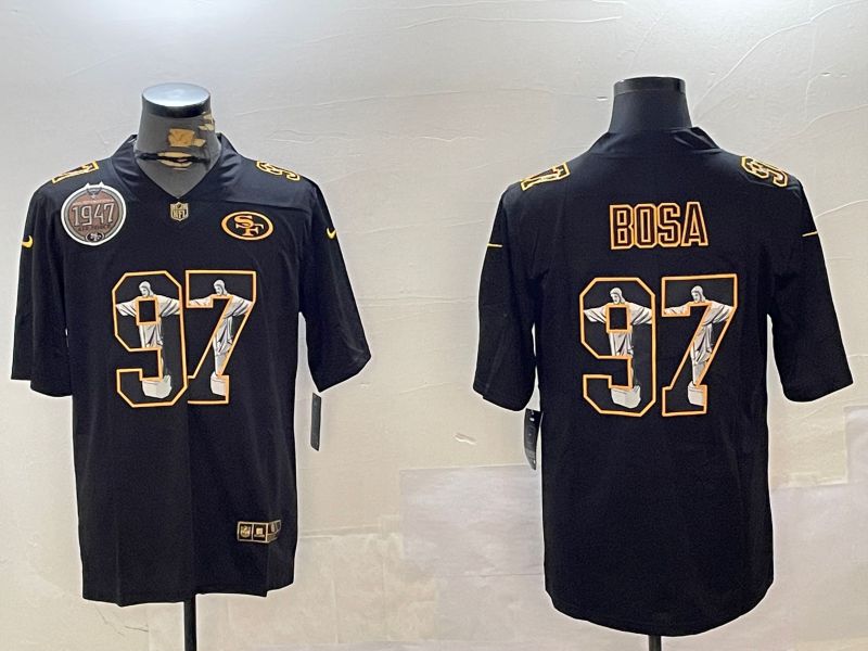 Men San Francisco 49ers #97 Bosa Black Fashion 2024 Nike Limited NFL Jersey style 10